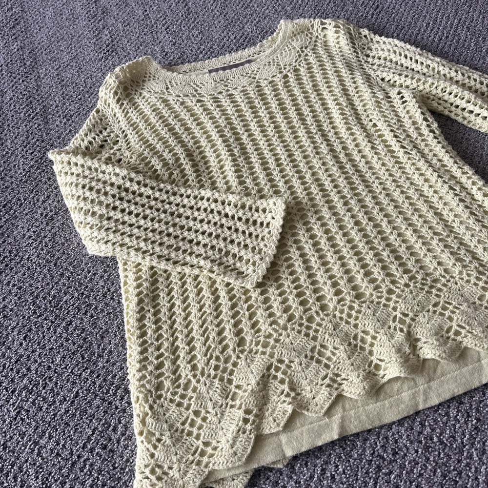 Cottage Core Fairy Goth Crochet Knit Sweater. M.‎ Y2K Vintage layered